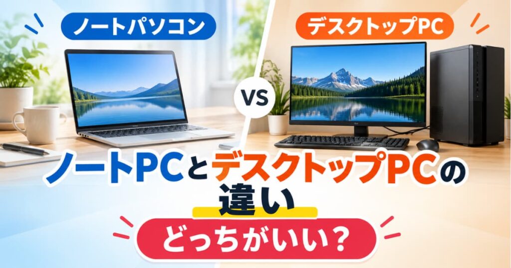 ノートパソコンとデスクトップPCの違いと選び方