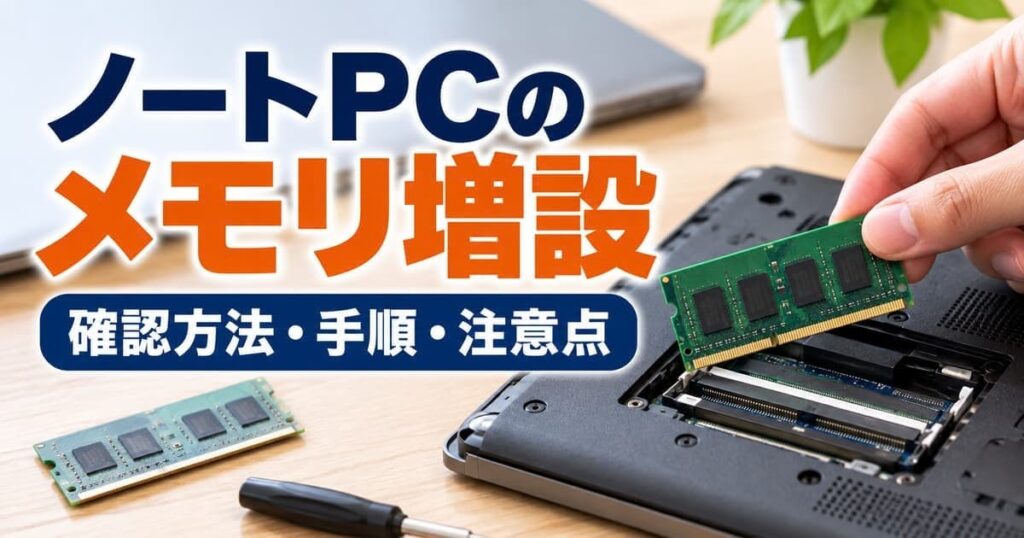 ノートPCのメモリ増設方法と注意点