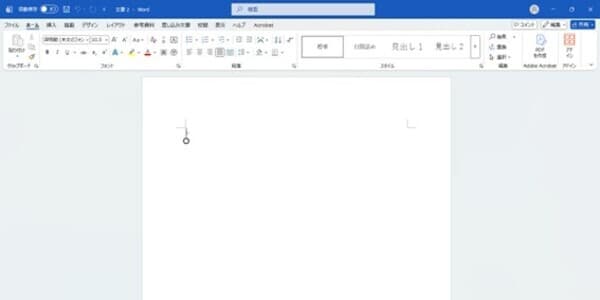 Surface Laptop Go 3でMicrosoft Wordを起動した画面