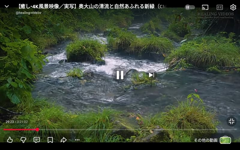 NEC LAVIE Tab E 8HD1でYouTube動画を横向きフルスクリーンで再生している様子