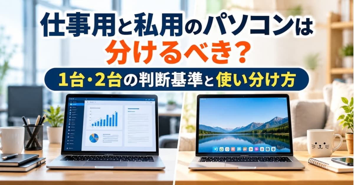 仕事用と私用のパソコンを分ける判断基準と使い分け方