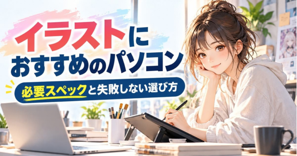イラスト制作におすすめのパソコンのイメージ