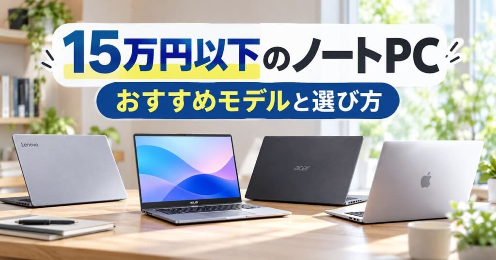 15万円以下のノートPCのおすすめ