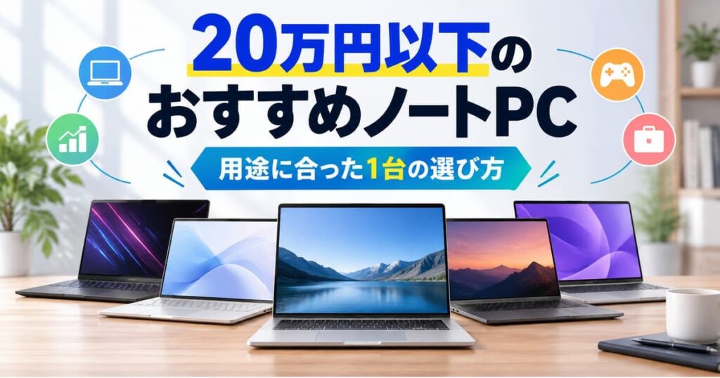 20万円以下のおすすめノートPCと用途別の選び方